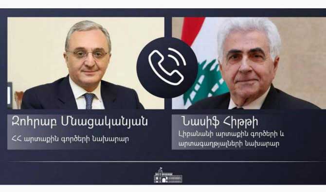 Մնացականյանը հեռախոսազրույց է ունեցել Լիբանանի ԱԳ և արտագաղթյալների նախարարի հետ