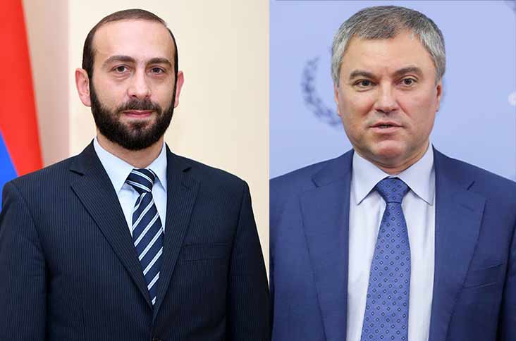 Արարատ Միրզոյանը հեռախոսազրույց է ունեցել Վյաչեսլավ Վոլոդինի հետ