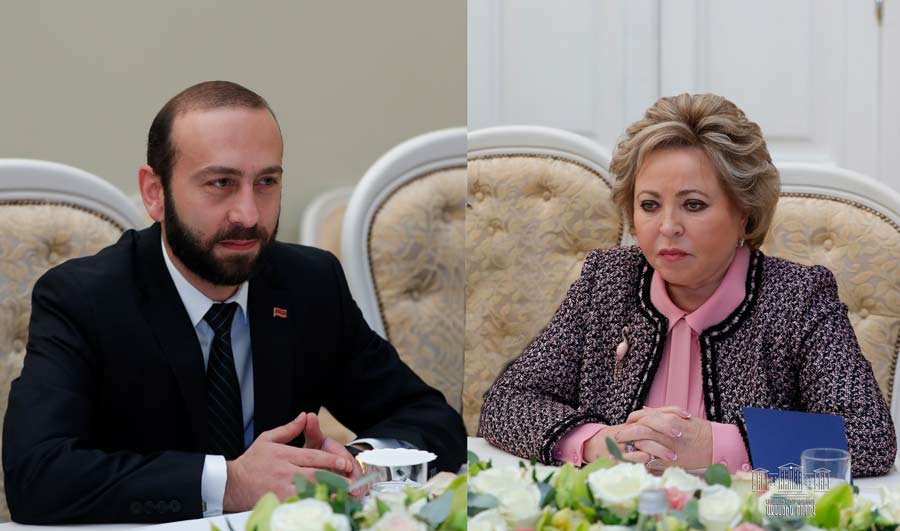 ՀՀ ԱԺ նախագահը հեռախոսազրույց է ունեցել ՌԴ ԴԺ Դաշնության խորհրդի նախագահի հետ