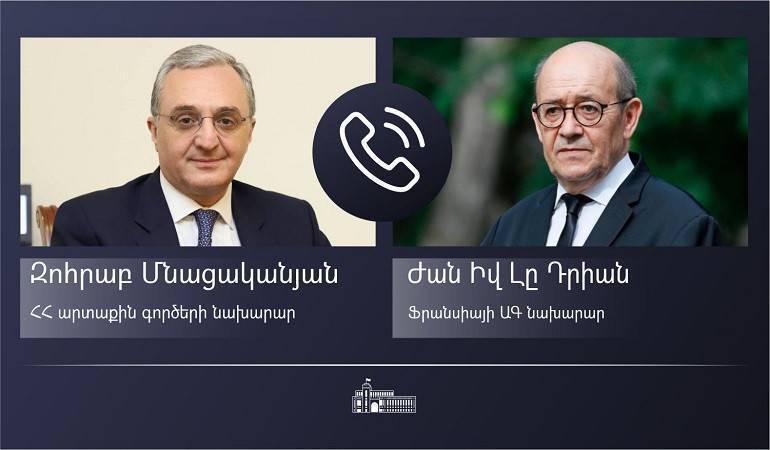 Մնացականյանը հեռախոսազրույց է ունեցել Ֆրանսիայի ԱԳ նախարարի հետ