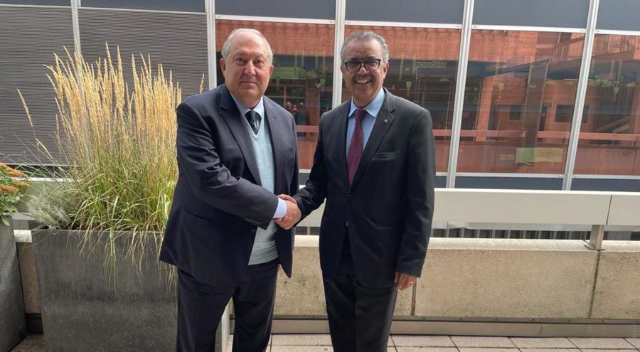 Արմեն Սարգսյանը հանդիպել է ԱՀԿ գլխավոր տնօրեն Թեդրոս Ադհանոմ Գեբրեյեսուսի հետ