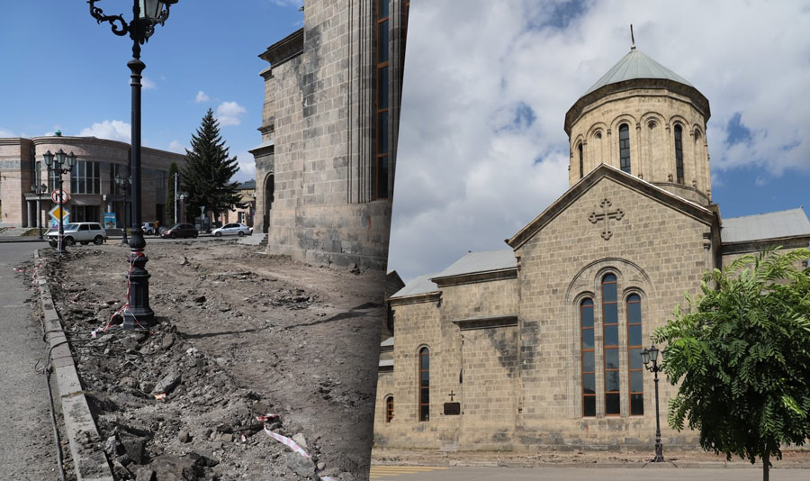 Վերանորոգվում է Գավառի Սուրբ Աստվածածին եկեղեցու հարակից տարածքը