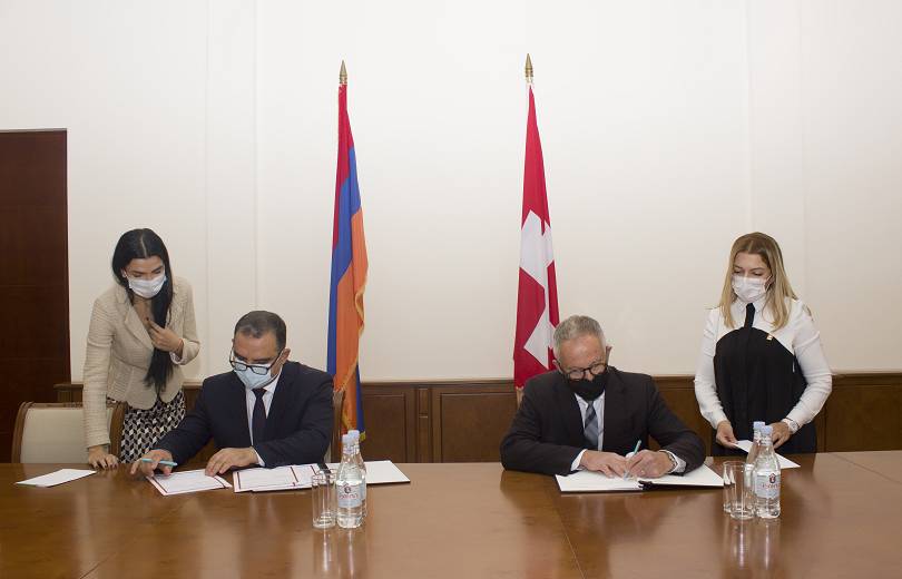 Հայաստանի եւ Շվեյցարիայի միջև եկամուտների և գույքի հարկերի կրկնակի հարկումը բացառելու մասին հուշագիր է կնքվել