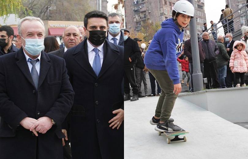 Ալեն Սիմոնյանն ու Վահրամ Դումանյանը մասնակցել են Երևանում առաջին սքեյթ-պարկի բացման արարողությանը