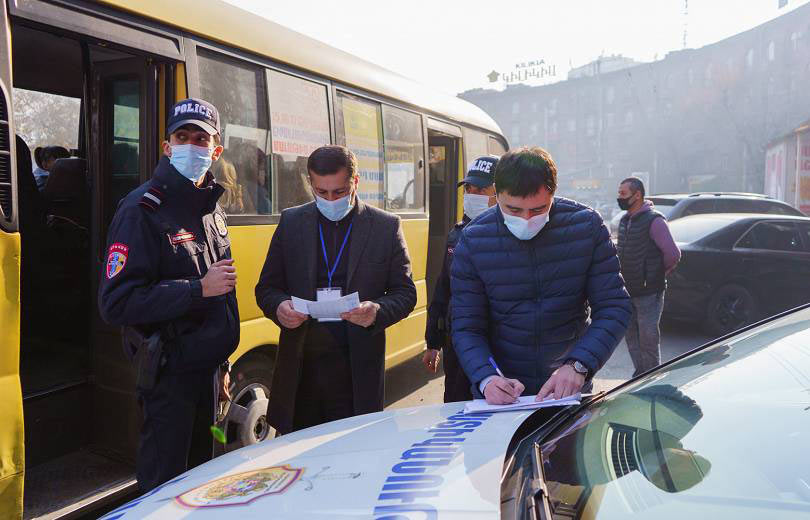 Շենգավիթում 40 տրանսպորտային միջոց է ուսումնասիրվել. վարորդները դիմակներ չեն կրել