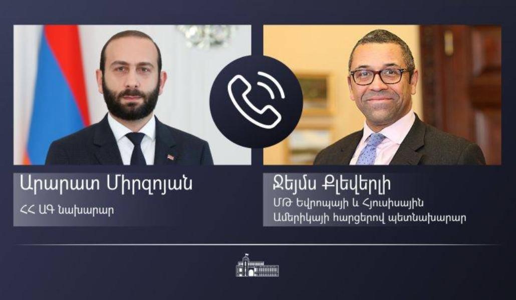 Միրզոյանը հեռախոսազրույց է ունեցել ՄԹ Եվրոպայի և Հյուսիսային Ամերիկայի հարցերով պետնախարարի հետ