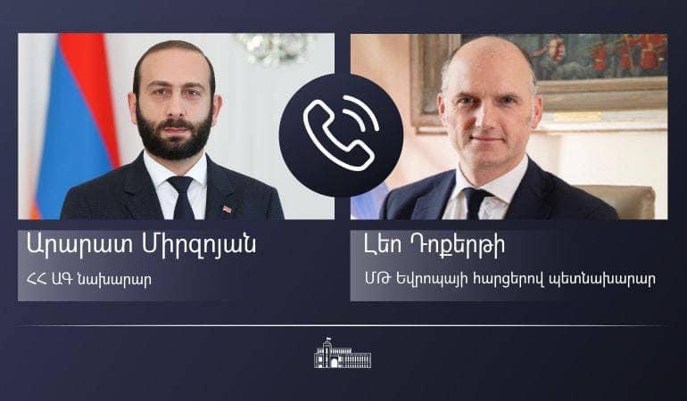 Արարատ Միրզոյանը հեռախոսազրույց է ունեցել Մեծ Բրիտանիայի Եվրոպայի հարցերով պետնախարարի հետ