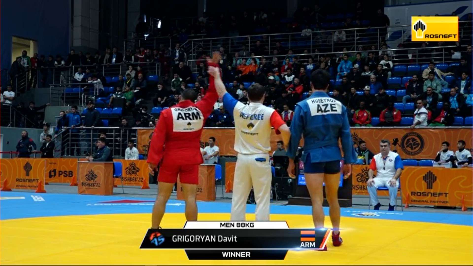 Դավիթ Գրիգորյանը հաղթեց ադրբեջանցի մարզիկին և դուրս եկավ եզրափակիչ․Սամբոյի ԱԱ