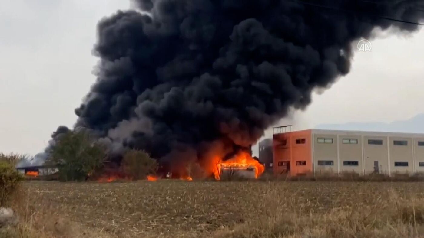 Թուրքիայում քիմիական գործարան է այրվում