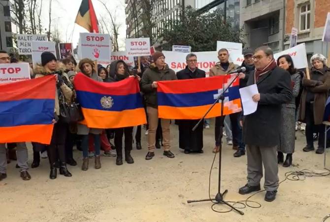 Բելգիայի հայերի բողոքի ակցիան Բրյուսելում