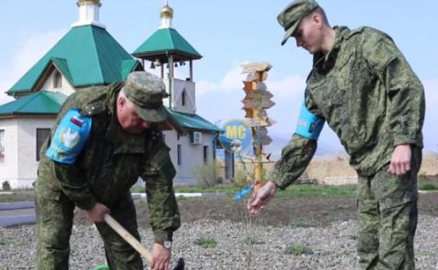 Արցախում ռուս խաղաղապահները ծառատունկի են մասնակցել