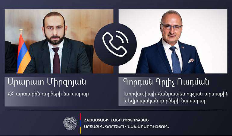 Միրզոյանը հեռախոսազրույց է ունեցել Խորվաթիայի ԱԳ նախարարի հետ