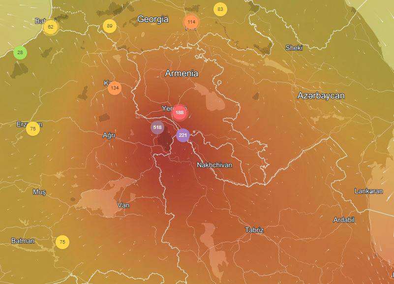 Անբարենպաստ պայմանների հետևանքով ձևավորվել է օդի ֆոնային բարձր աղտոտվածություն