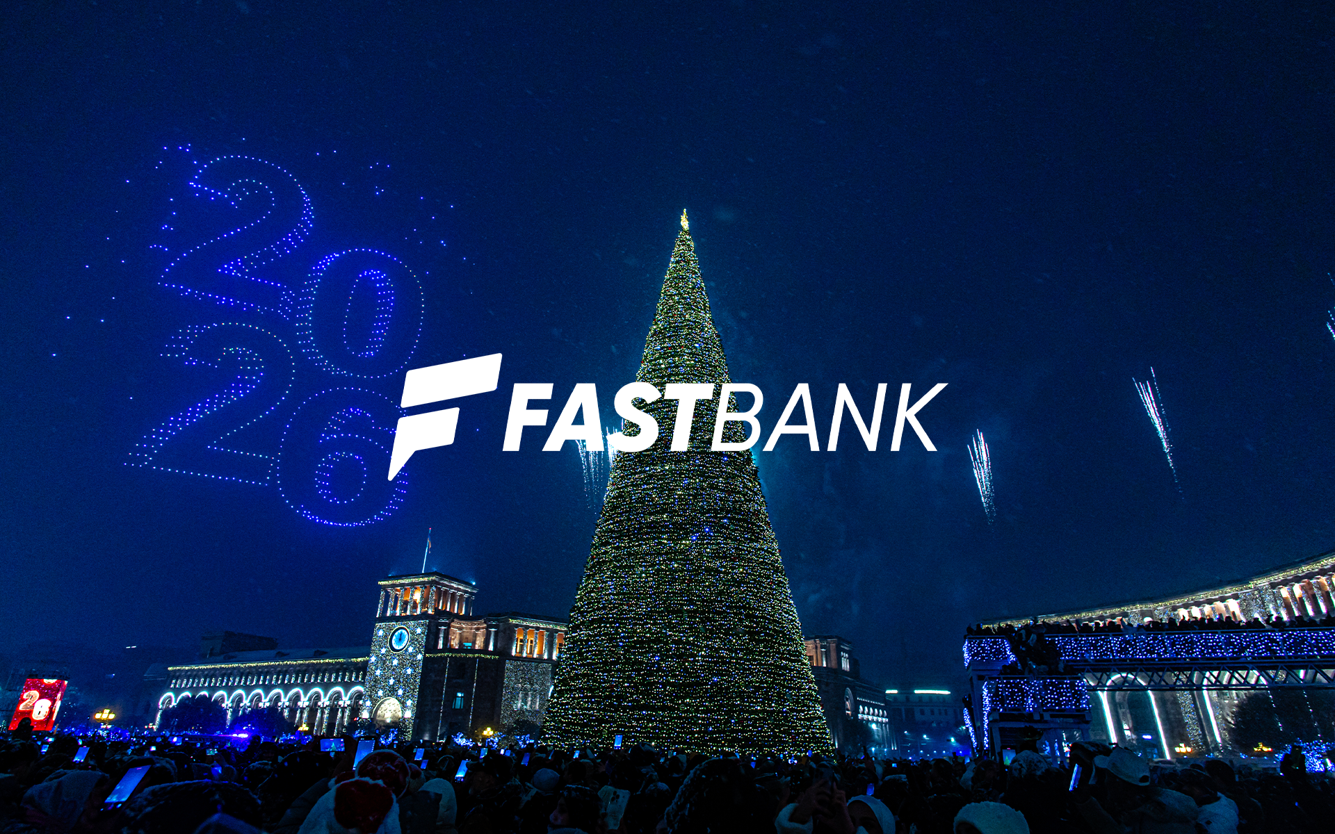 Ֆասթ Բանկի աջակցությամբ Հանրապետության հրապարակում կայացել է լուսային դրոն շոու