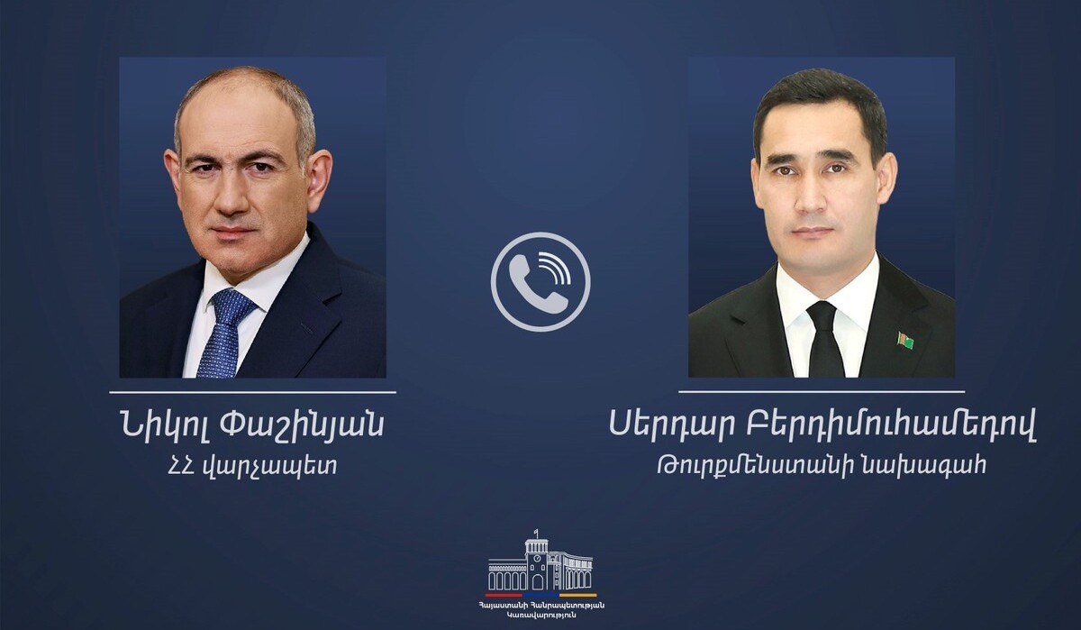 Նիկոլ Փաշինյանը հեռախոսազրույց է ունեցել Թուրքմենստանի նախագահի հետ