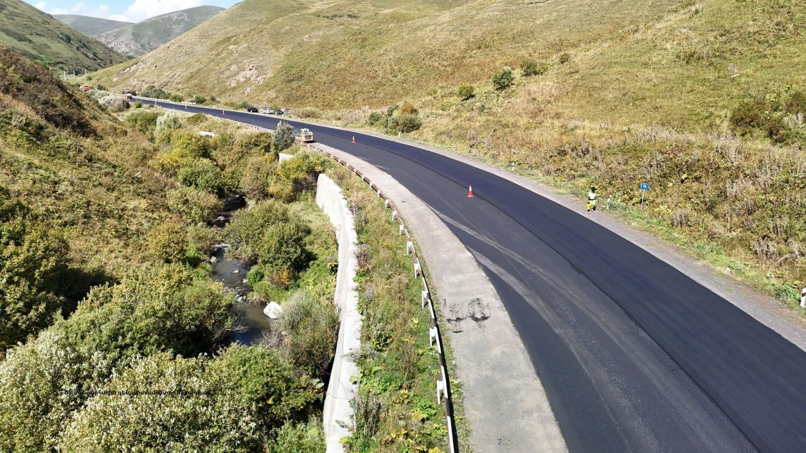 Ծովագյուղից մինչև Դիլիջանի թունել հատվածում միջին նորոգում է իրականացվում